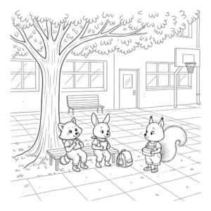 דף צביעה גור-סיפור: איור קלאסי שחור לבן מתוך ספרי ילדים בהתאמה אישית