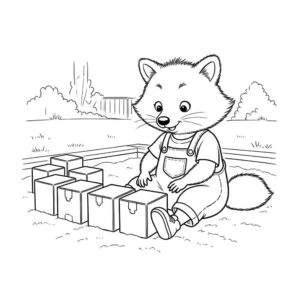 דף צביעה גור-סיפור: איור קלאסי שחור לבן מתוך ספרי ילדים בהתאמה אישית