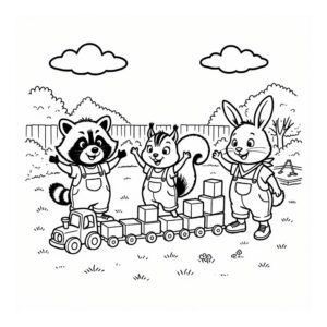 דף צביעה גור-סיפור: איור קלאסי שחור לבן מתוך ספרי ילדים בהתאמה אישית