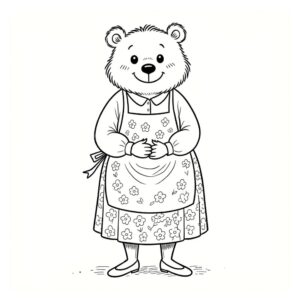 דף צביעה גור-סיפור: איור קלאסי שחור לבן מתוך ספרי ילדים בהתאמה אישית