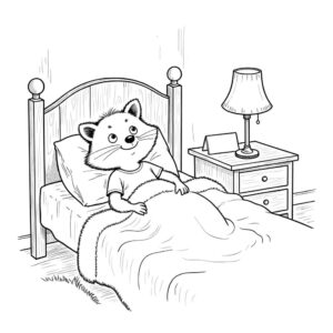 דף צביעה גור-סיפור: איור קלאסי שחור לבן מתוך ספרי ילדים בהתאמה אישית