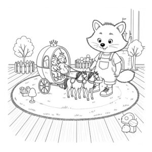 דף צביעה גור-סיפור: איור קלאסי שחור לבן מתוך ספרי ילדים בהתאמה אישית