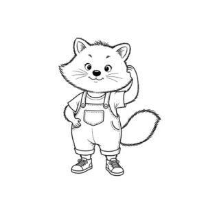 דף צביעה גור-סיפור: איור קלאסי שחור לבן מתוך ספרי ילדים בהתאמה אישית