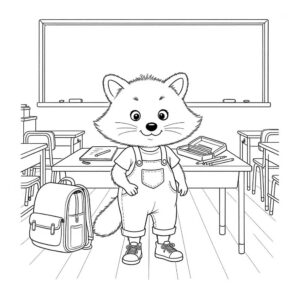 דף צביעה גור-סיפור: איור קלאסי שחור לבן מתוך ספרי ילדים בהתאמה אישית