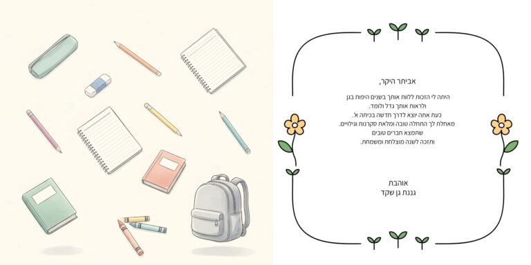 דוגמא ספר עלייה לכיתה א לאתר